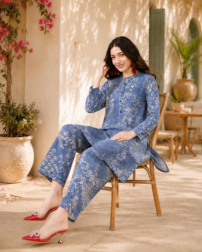 Blue Meadow Pure Cotton Suit
