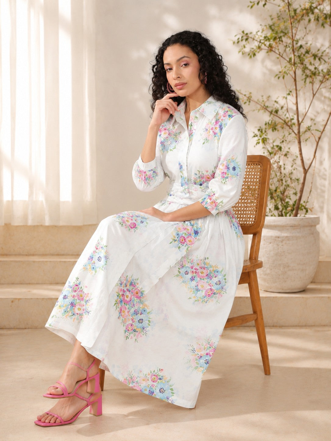 Pink Petunia Summer Pure Cotton Dress