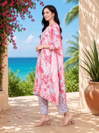 Enchanting Earth Kaftan Style Suit - Pure muslin