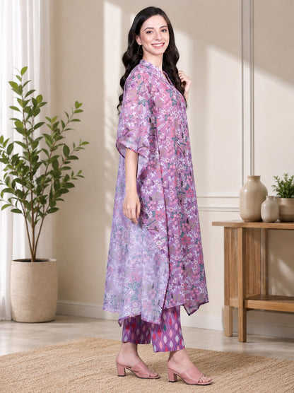 Tropical Twilight Kaftan Style Pure linen Suit