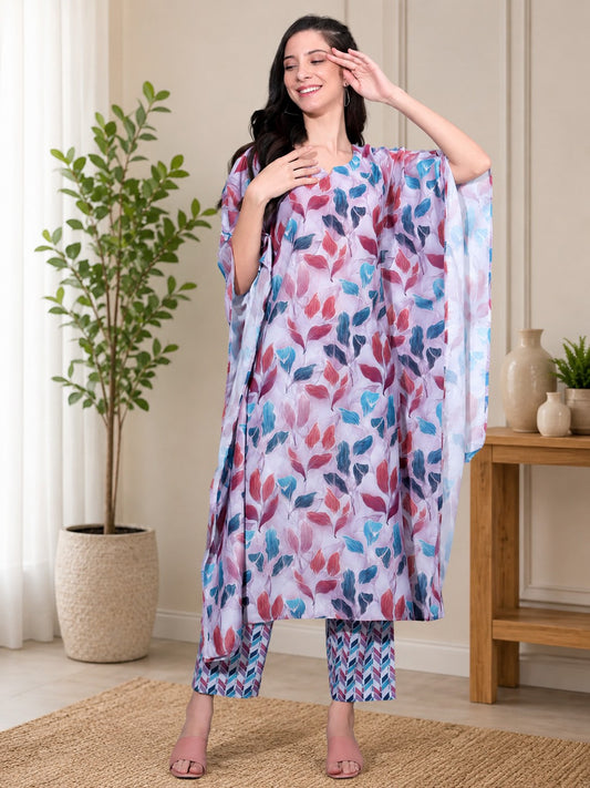 Dreamy Dusk Kaftan Style Suit Pure muslin