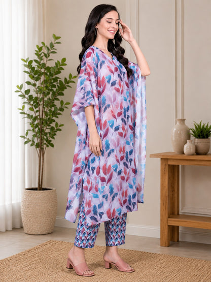 Dreamy Dusk Kaftan Style Suit Pure muslin