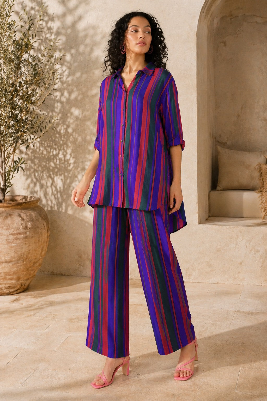 Violet Escape Pure Muslin Co-ord Set