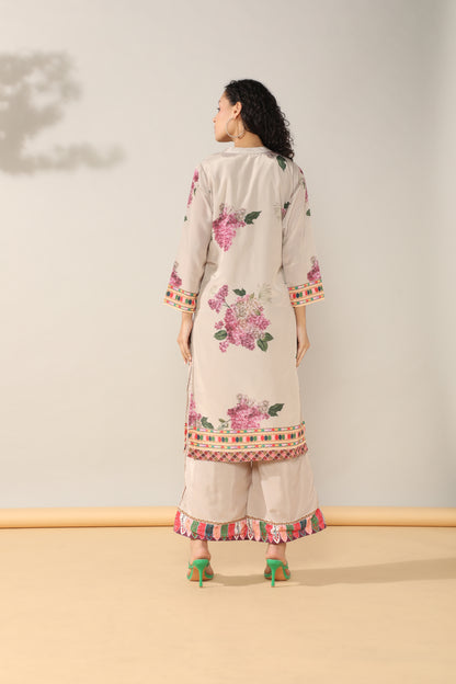 Elegance in Beige Print Suit Set with Dupatta