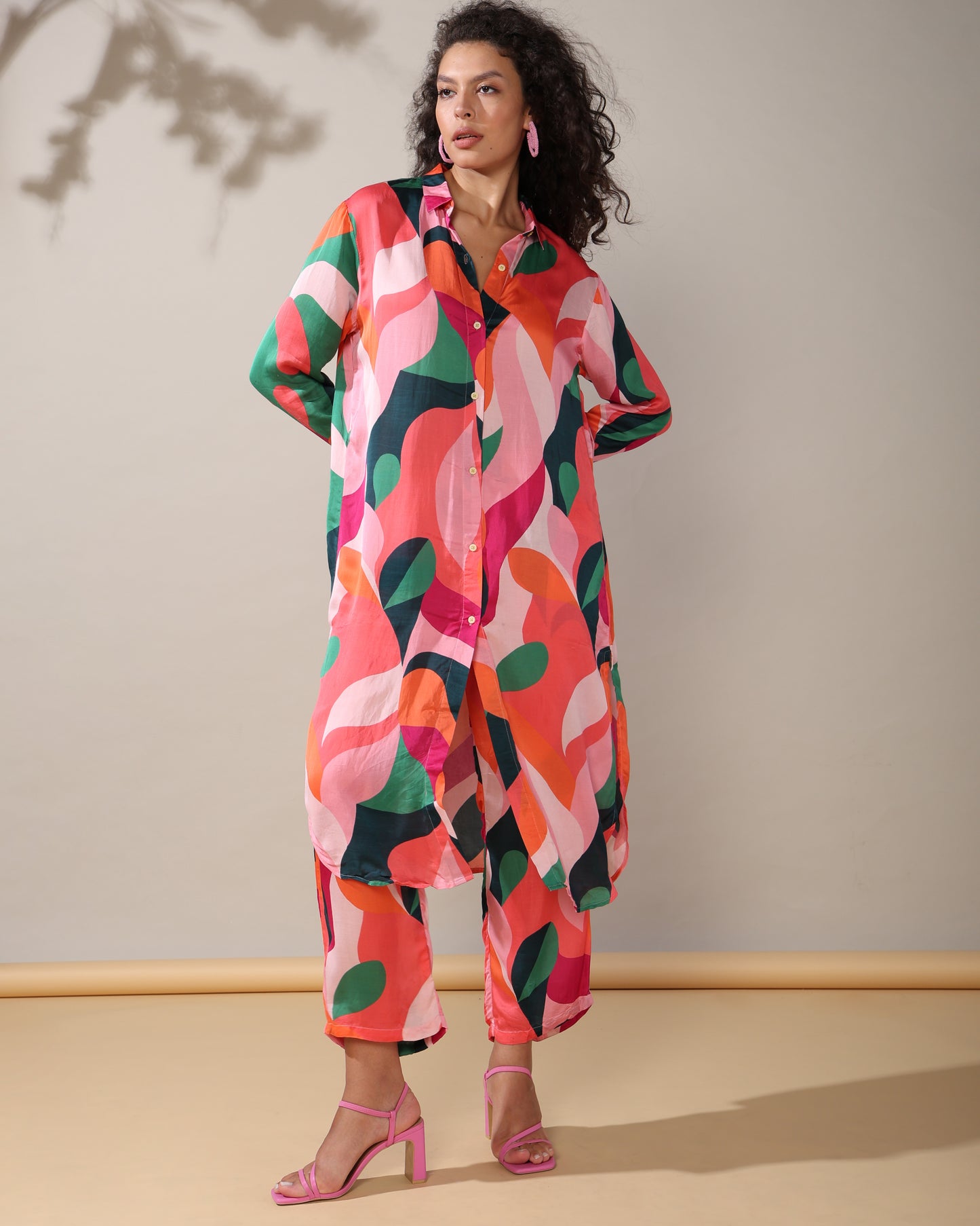 HOK ENSEMBLE -Creative colour long shirt style coord set of 2