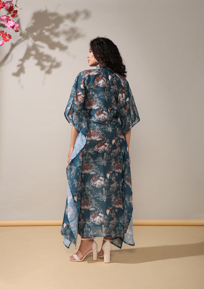 Harmony linen long kaftan dress