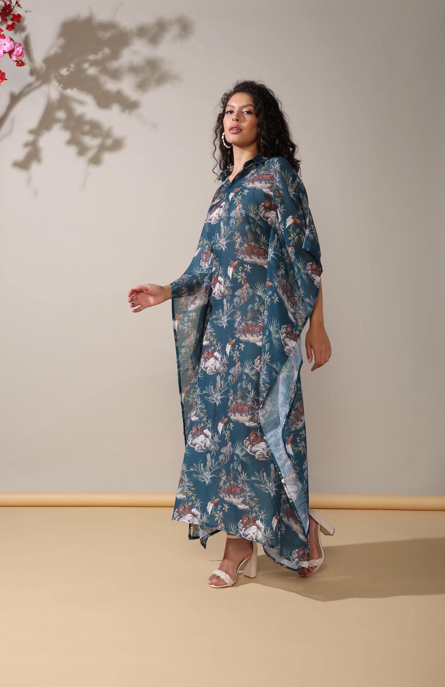 Harmony linen long kaftan dress