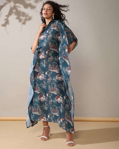 Harmony linen long kaftan dress