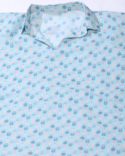 Ice blue kaftan long dress