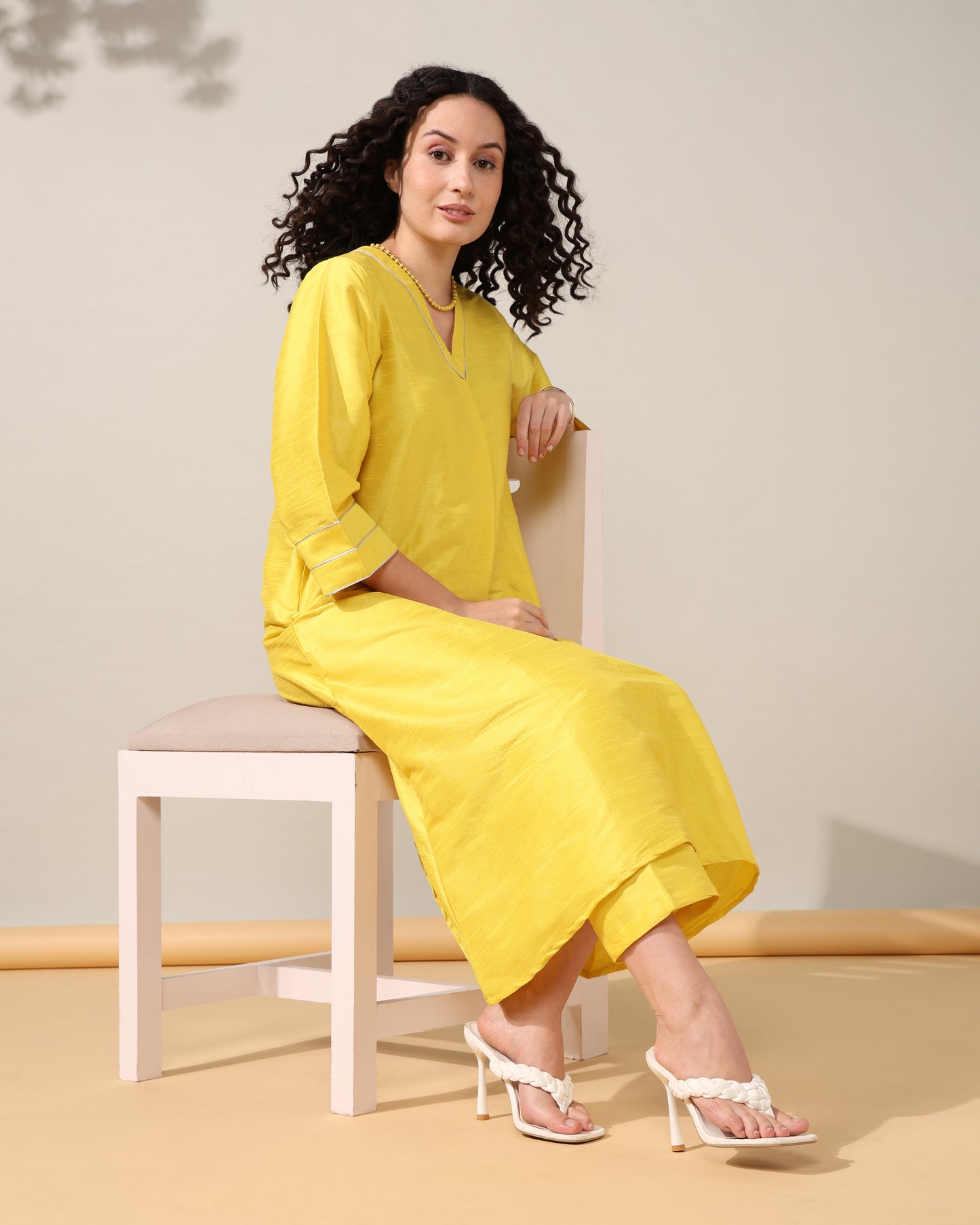 HOK ENSEMBLE - Yellow Dupion silk Suit set