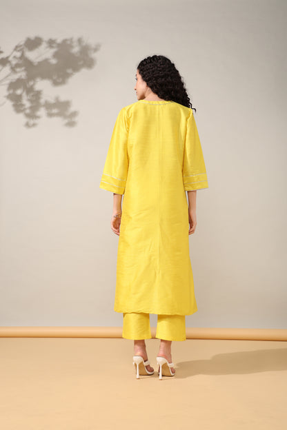 HOK ENSEMBLE - Yellow Dupion silk Suit set