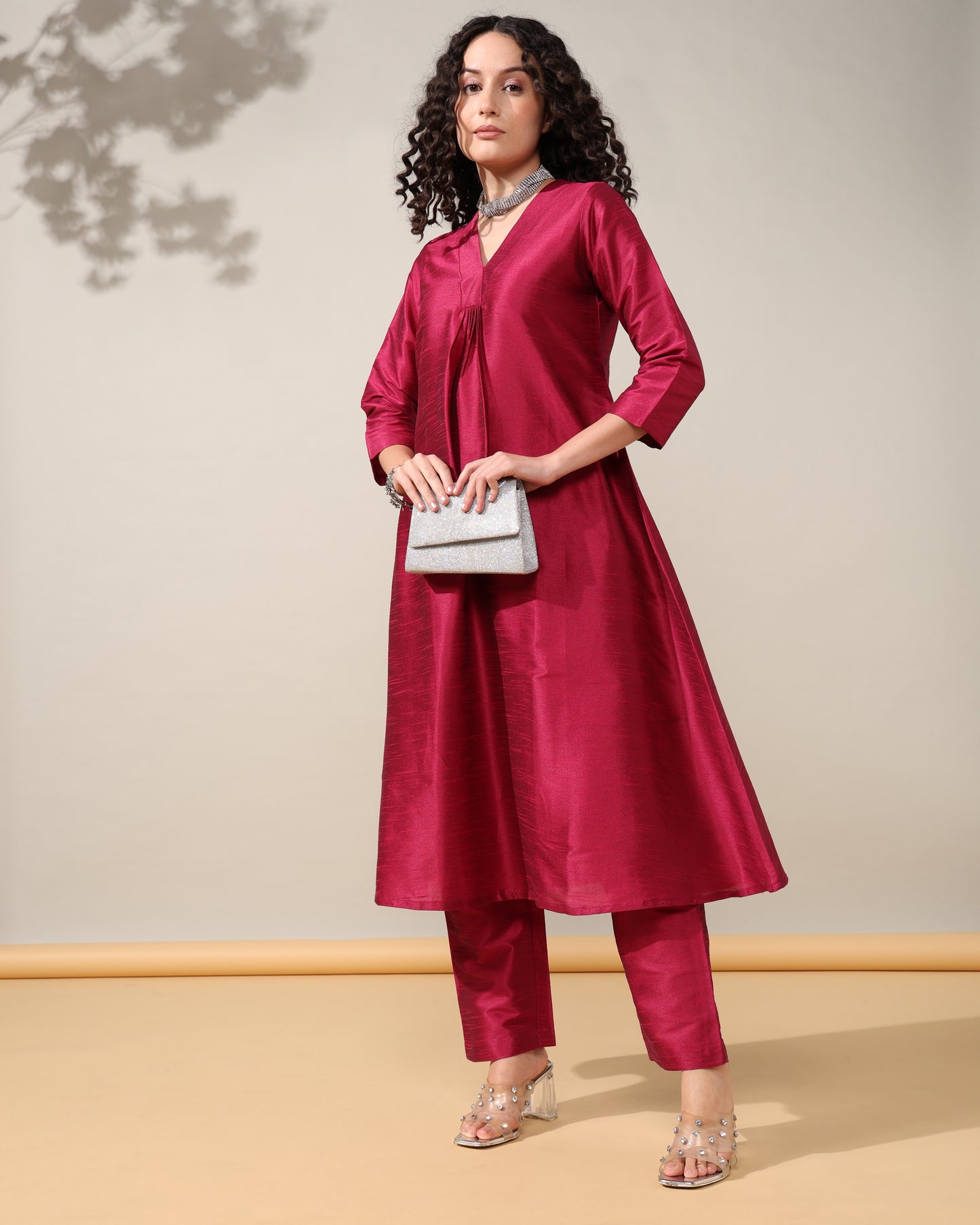 HOK ENSEMBLE -A line Dupion silk Suit set