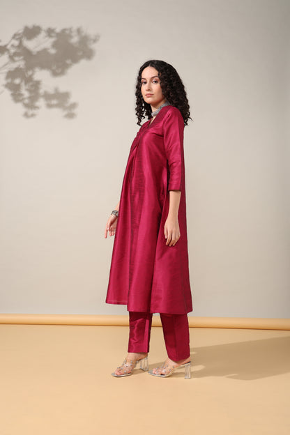 HOK ENSEMBLE -A line Dupion silk Suit set