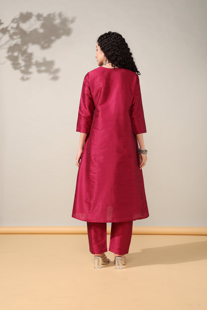 HOK ENSEMBLE -A line Dupion silk Suit set