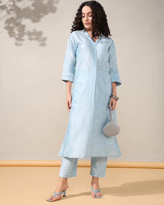 HOK ENSEMBLE - Sky Dupion silk Suit set