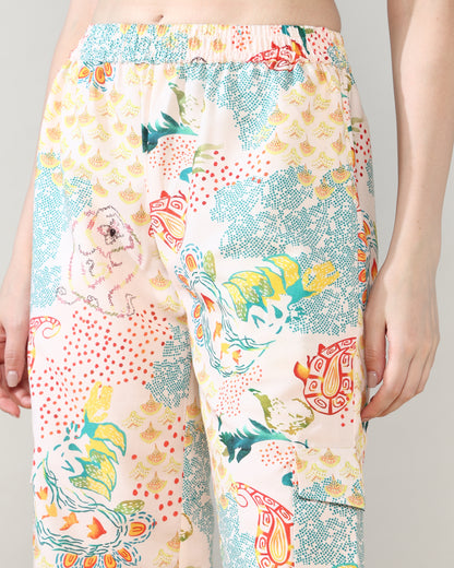 Sunkissed Beige Ethnic Rayon Coord set of 2