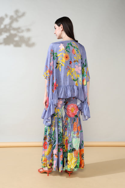 Lavender Chic Pure Muslin Sharara set of 3