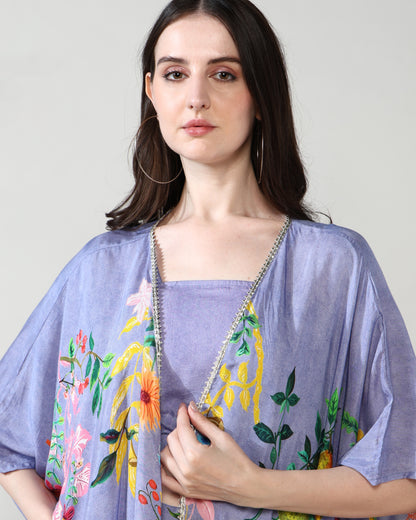 Lavender Chic Pure Muslin Sharara set of 3