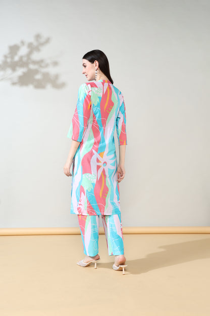 Sky Blue Summer Pure Cotton Suit set of 2