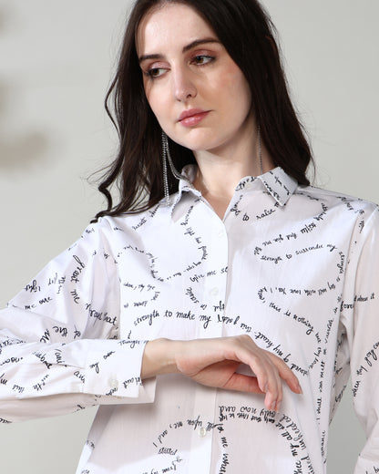 White spread Pure Cotton Poplin Coord Set of 2