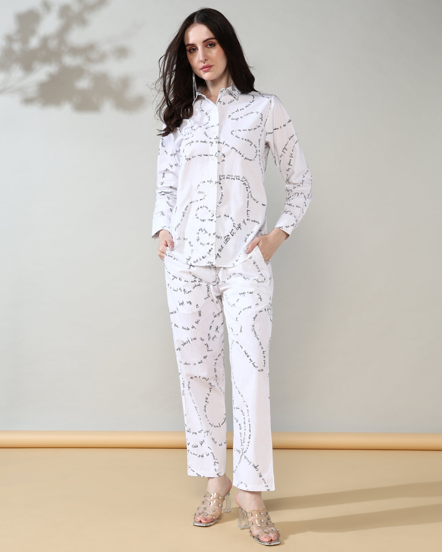 White spread Pure Cotton Poplin Coord Set of 2