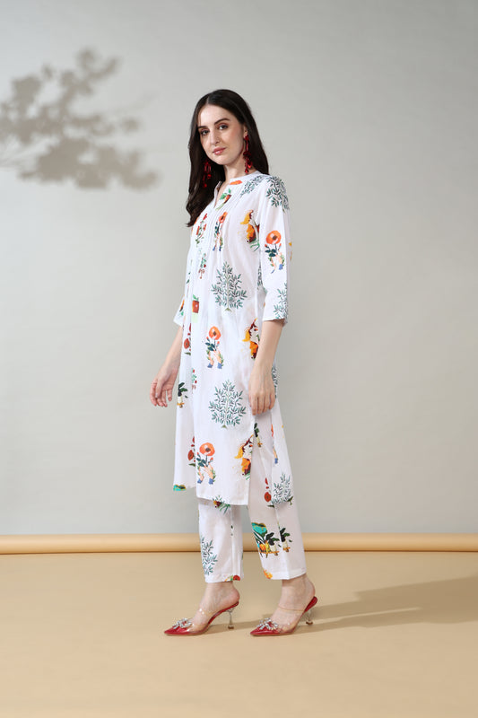 White garden Pure Cotton Suit Set of 2