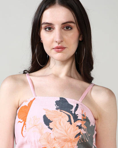 Peachy Orange Pure Muslin Sharara set of 3