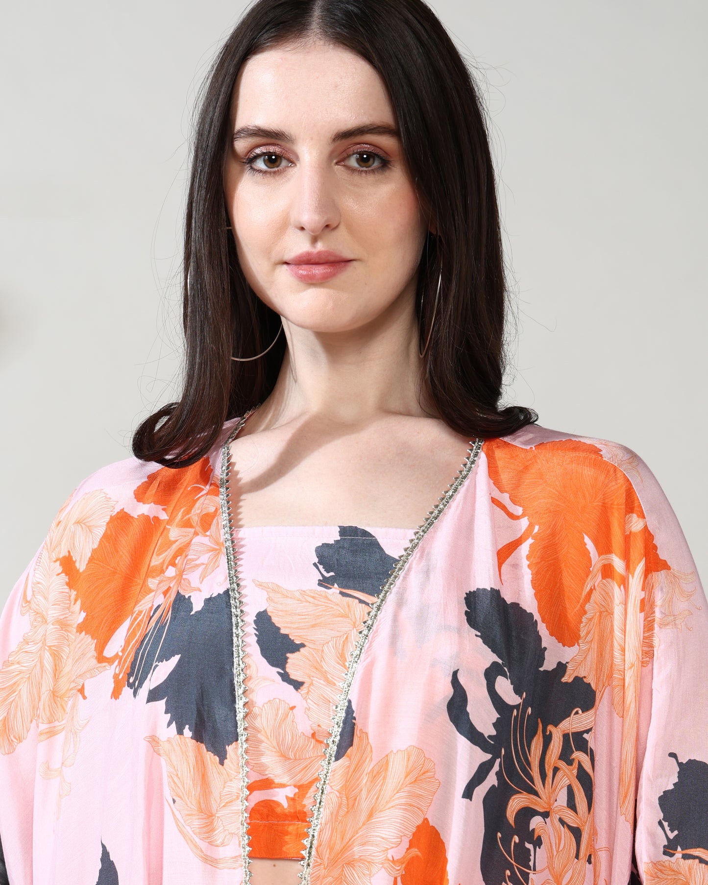 Peachy Orange Pure Muslin Sharara set of 3
