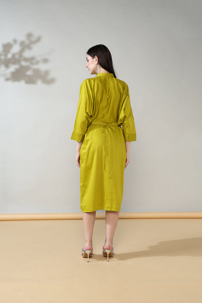 Olive Green Long Shirt Dress