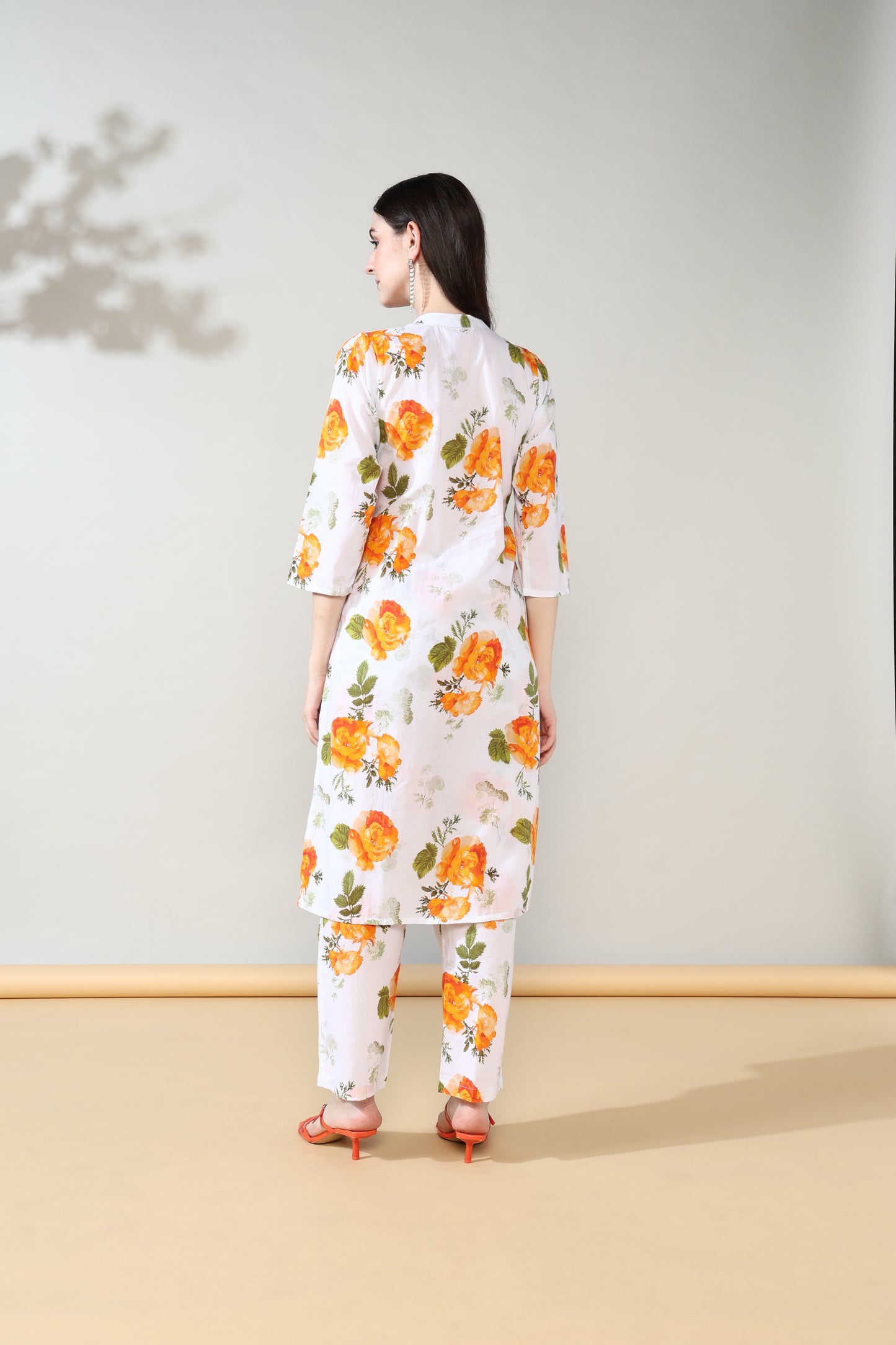 White orange Pure Cotton Suit Set of 2