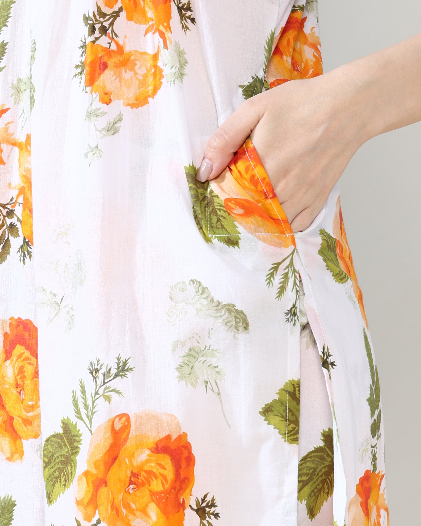 White orange Pure Cotton Suit Set of 2