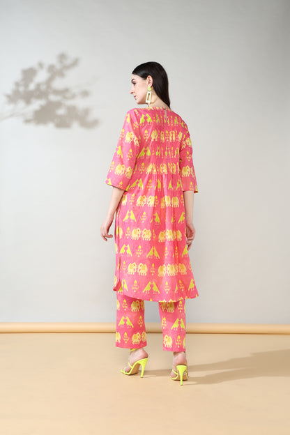 Pink neon Pure Cotton Suit Set of 2