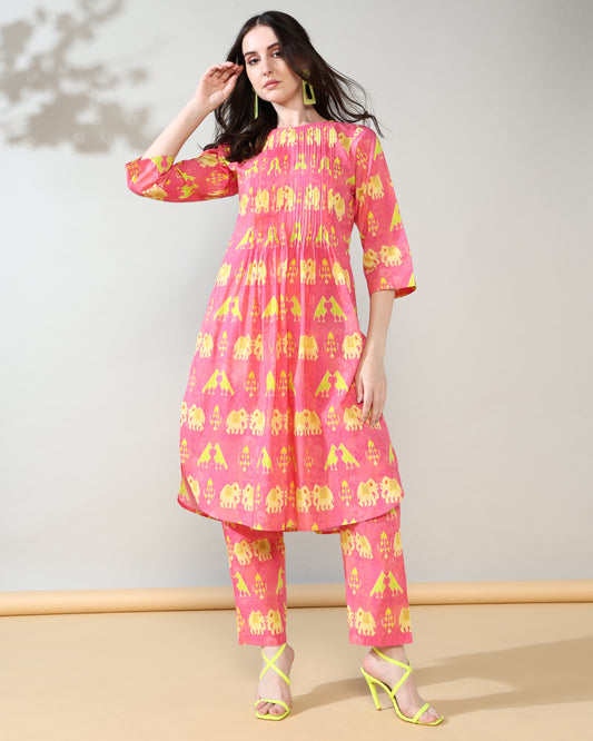 Pink neon Pure Cotton Suit Set of 2