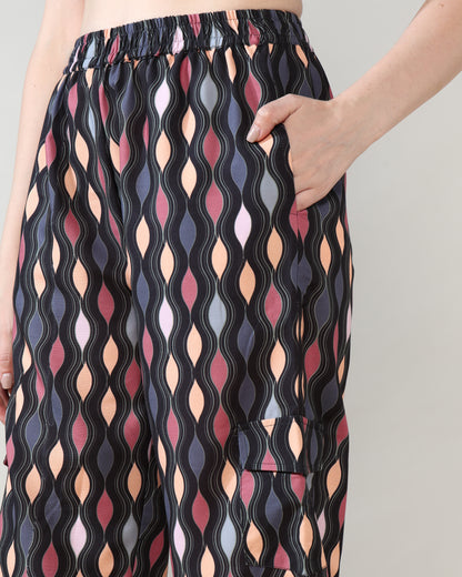 Blue stripes Rayon Coord Set of 2