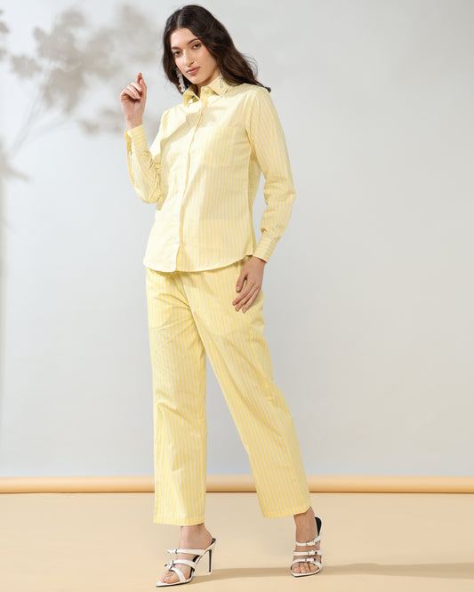 Sunkissed Yellow Pure Poplin Cotton Coord set of 2