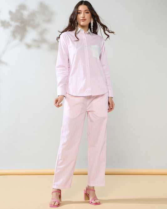 Pink love Pure Poplin Cotton Co-ord Set of 2