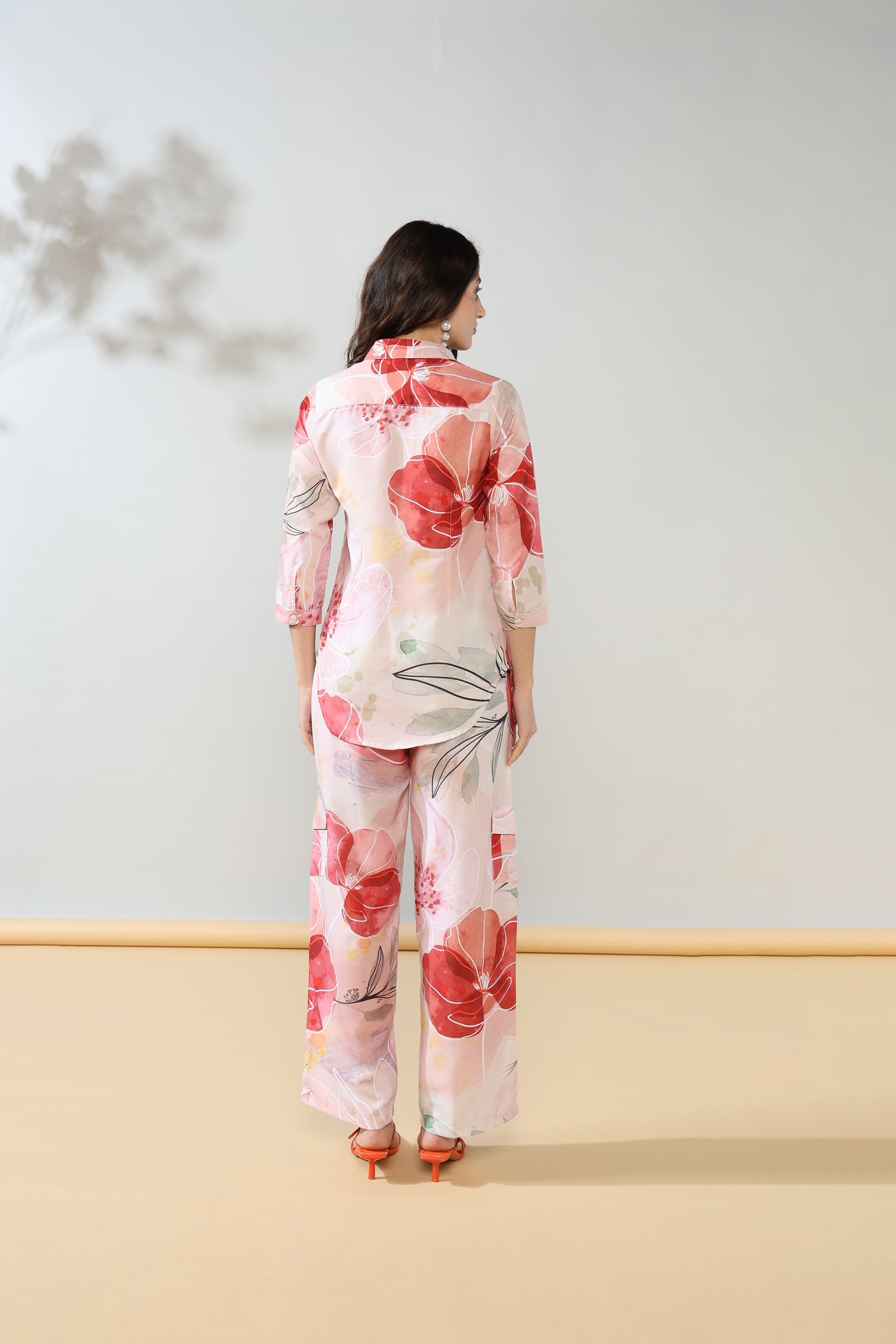 Luxe pastel flower Rayon Coord Set of 2