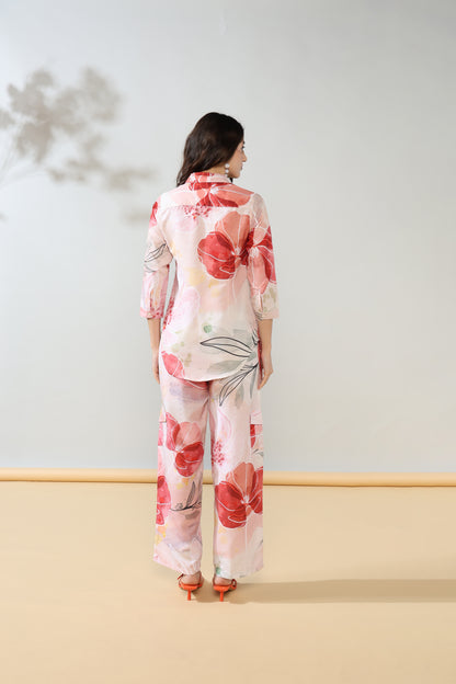 Luxe pastel flower Rayon Coord Set of 2