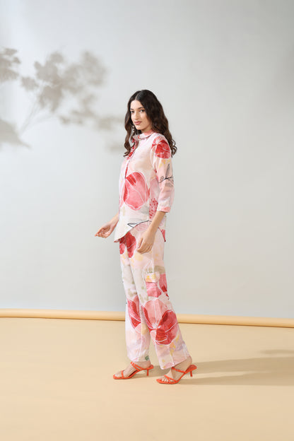 Luxe pastel flower Rayon Coord Set of 2
