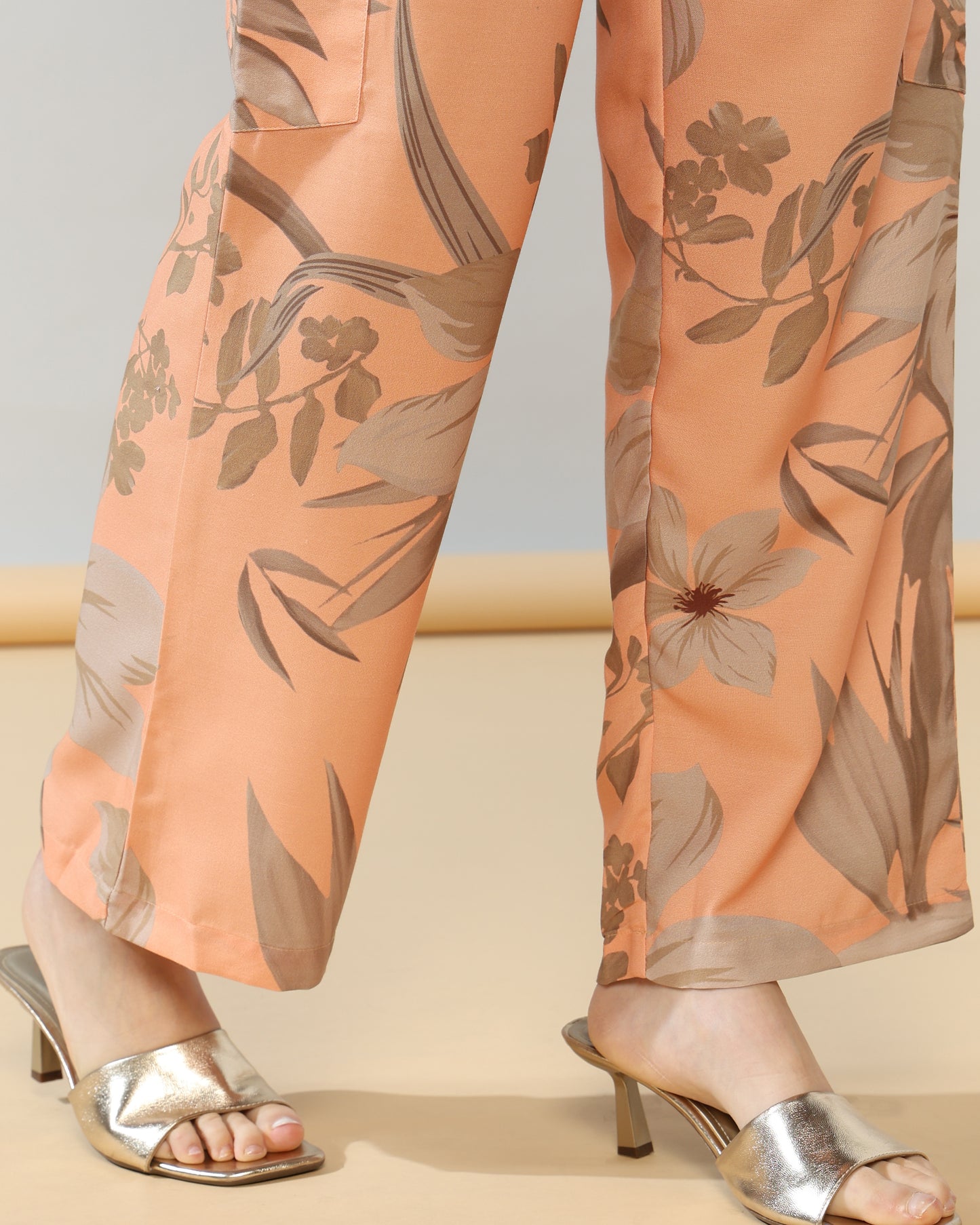 Peach hues Rayon Coord set of 2