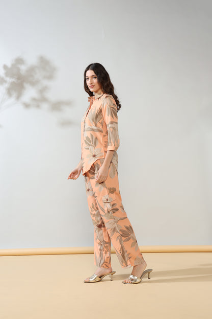 Peach hues Rayon Coord set of 2