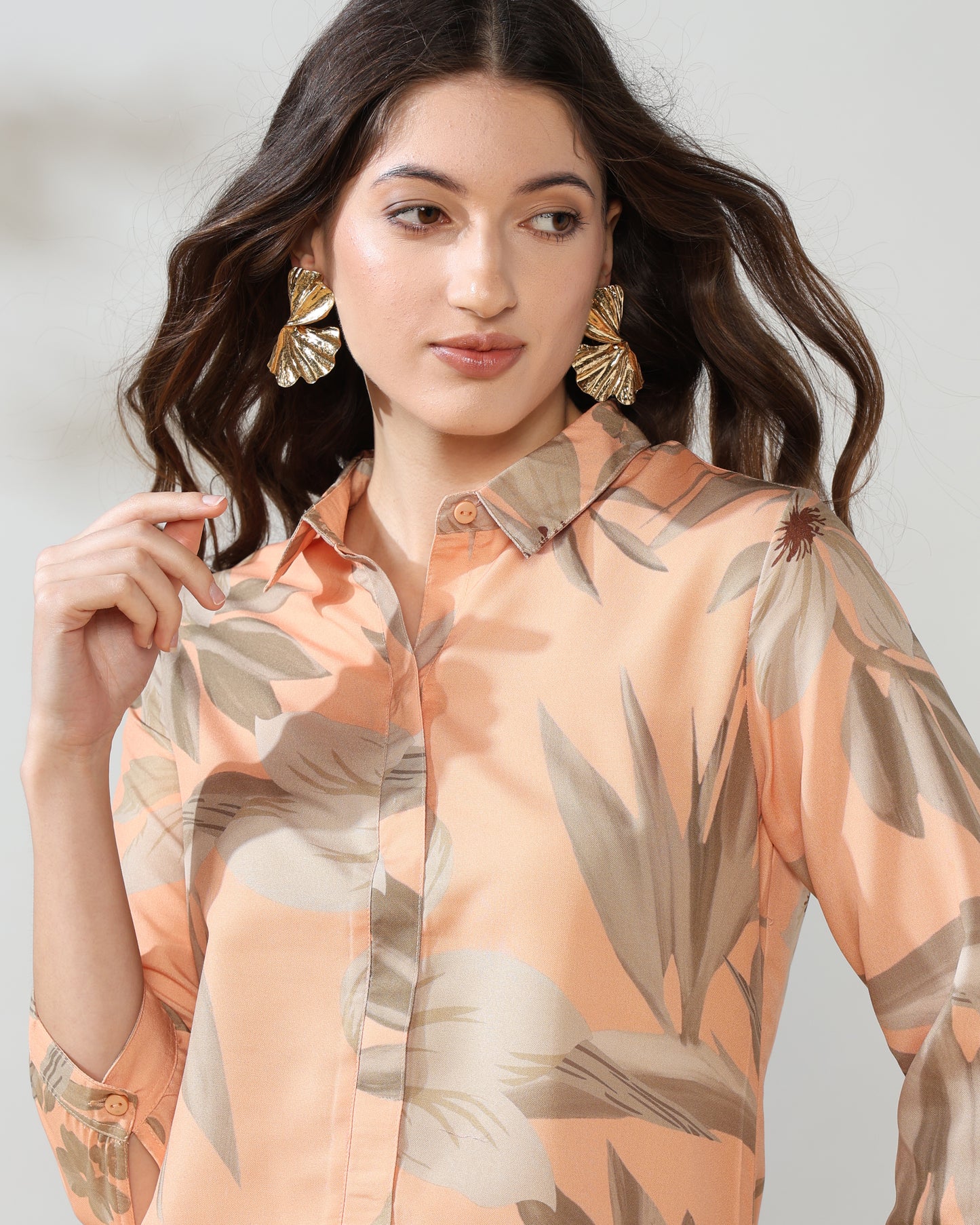 Peach hues Rayon Coord set of 2