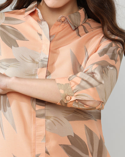 Peach hues Rayon Coord set of 2