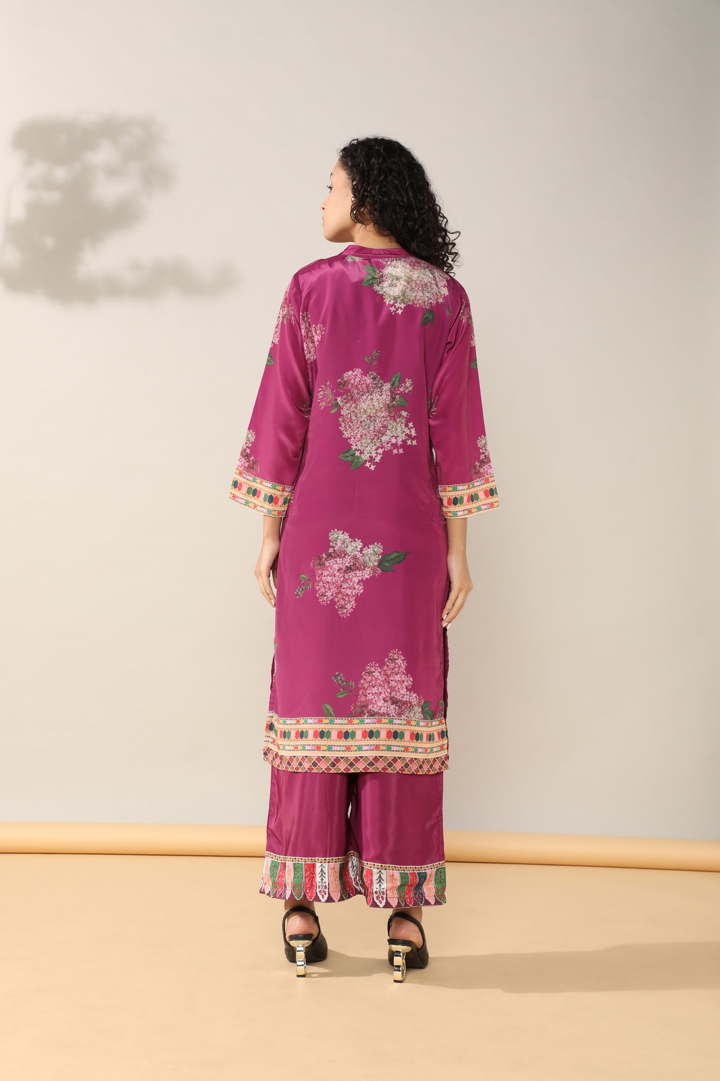 Elegance in Wine Print Suit Set with Dupatta