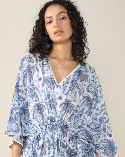 Tropical Blossom Kaftan style Dress