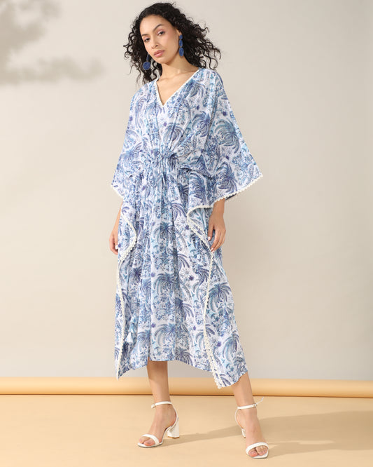 Tropical Blossom Kaftan style Dress