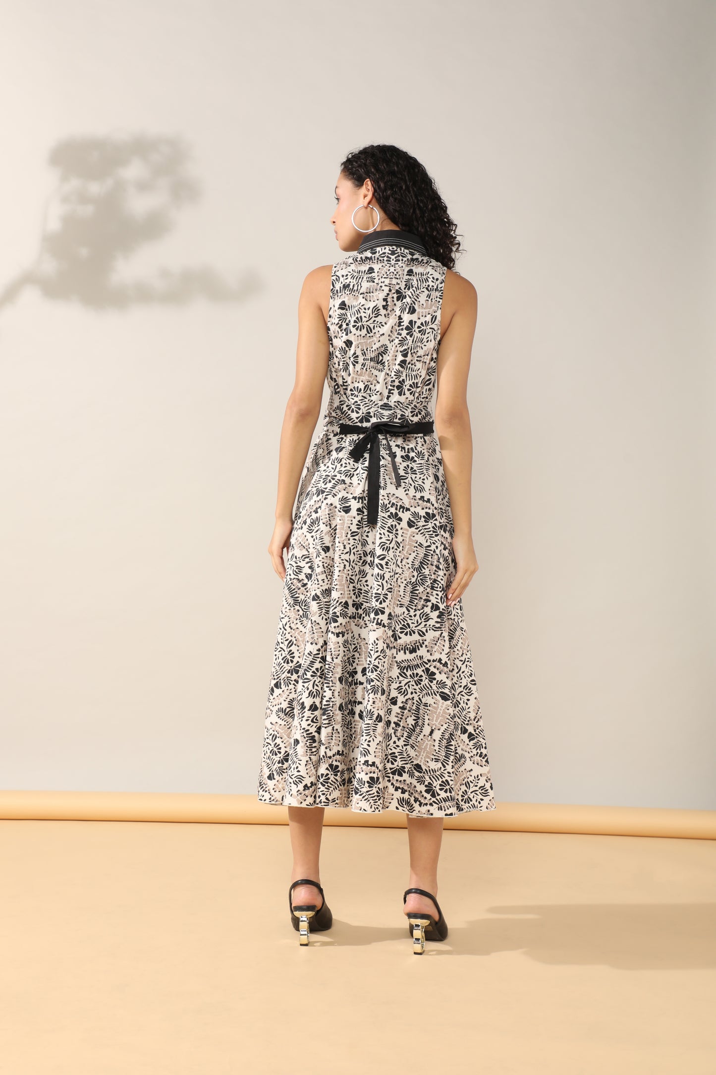 Luxe long dress with belt