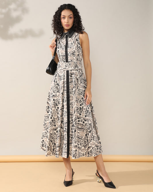 Luxe long dress with belt