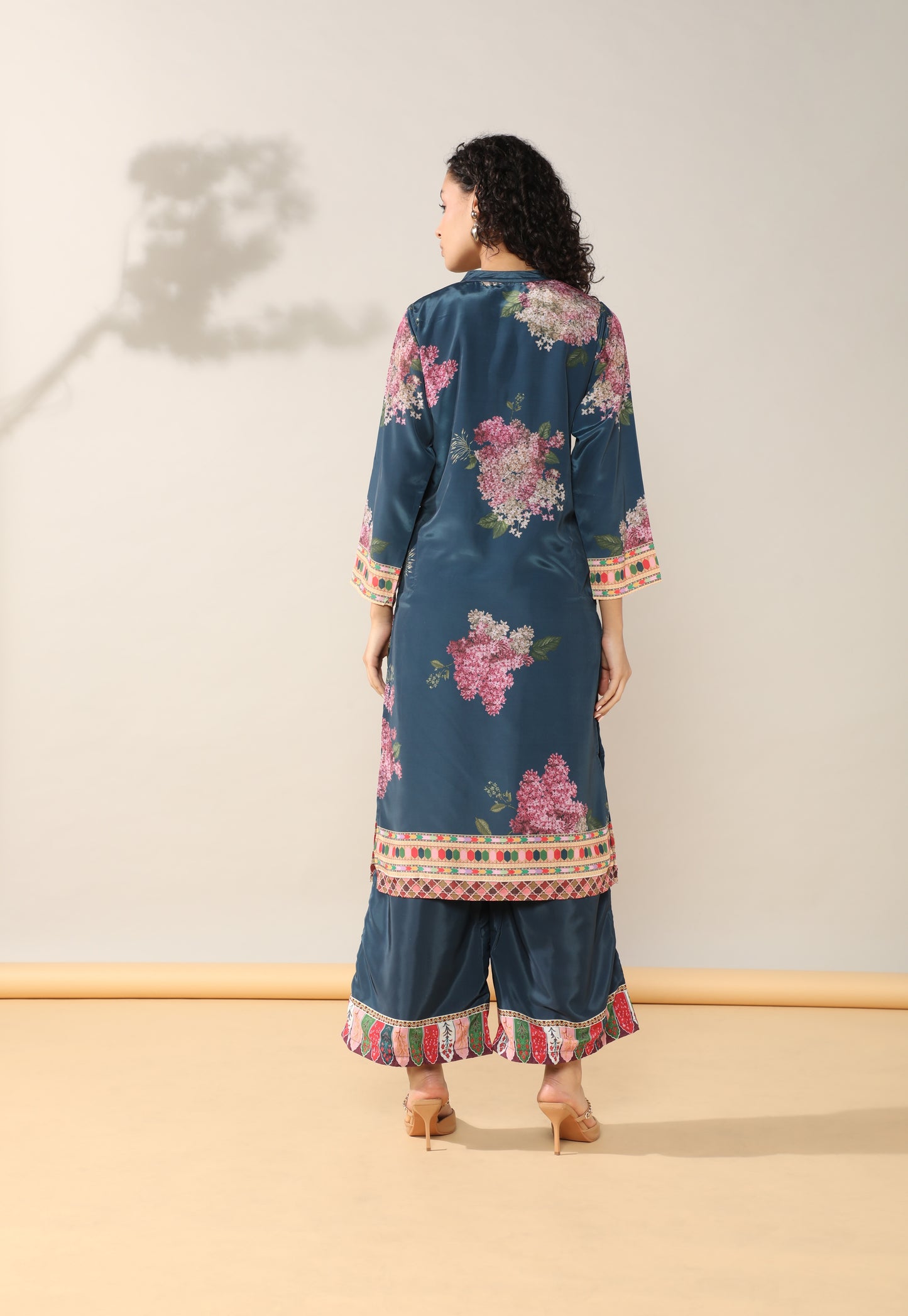 Elegance in Blue Print Suit Set with Dupatta