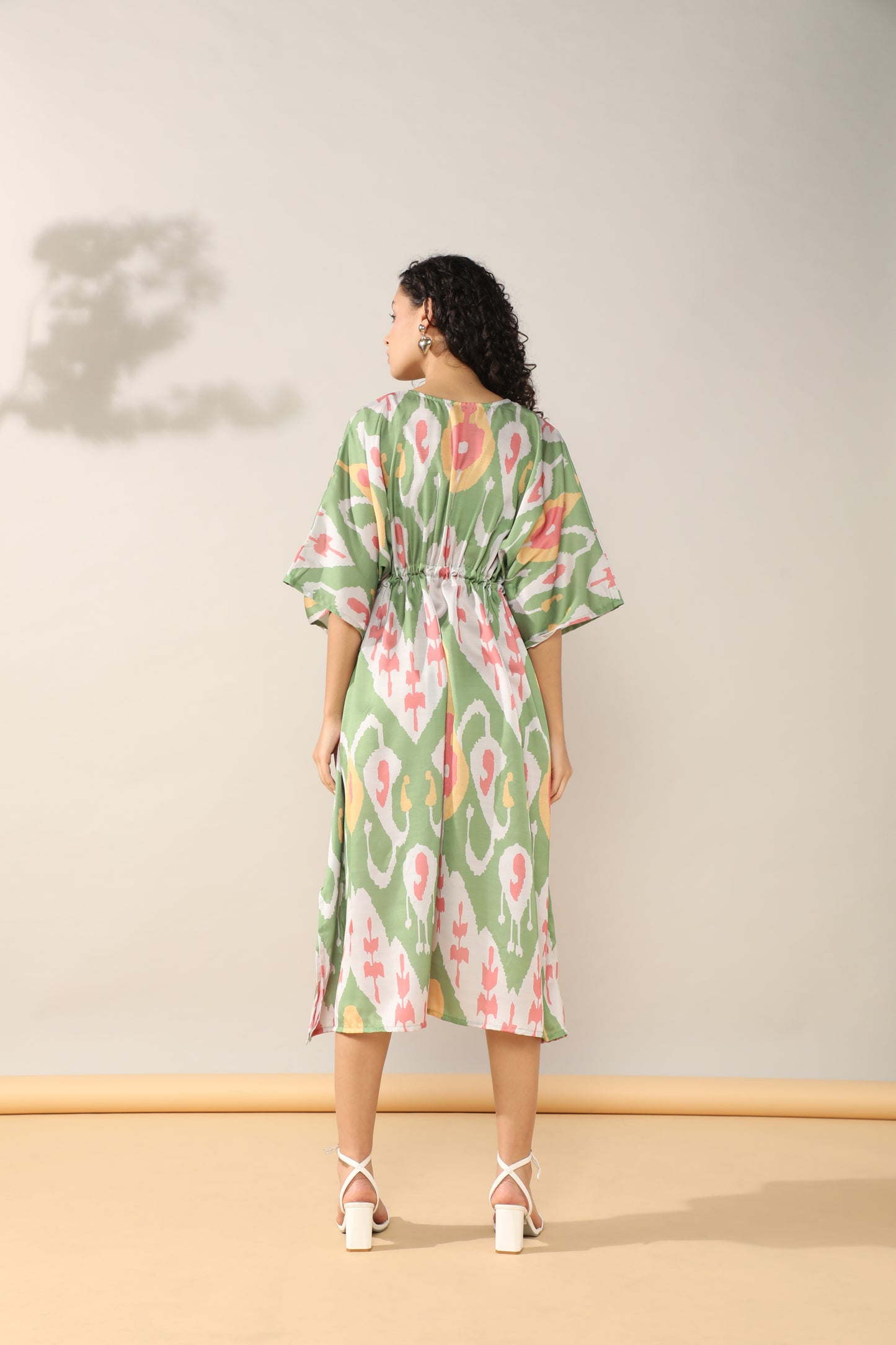 Summer style green Ikkat Dress